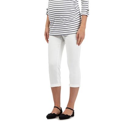 Red Herring Maternity White cropped maternity trousers